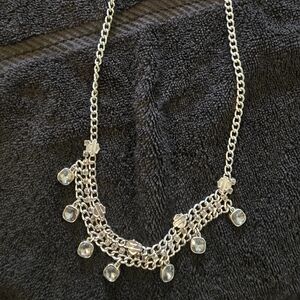 Harley-Davidsin Silver Necklace with Crystal Accents